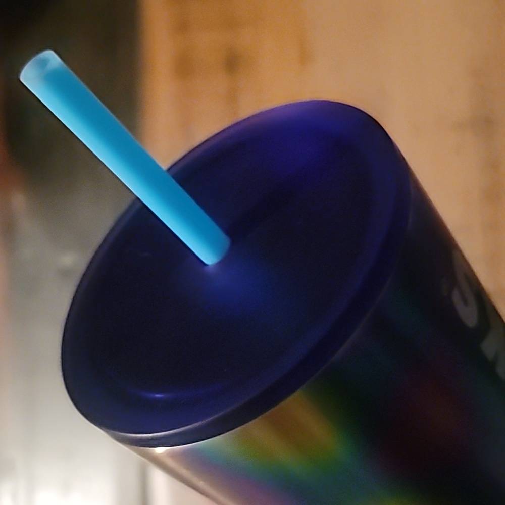 Starbucks Fluorescent Rainbow Metal Venti Tumbler Cup - Picture 6 of 9